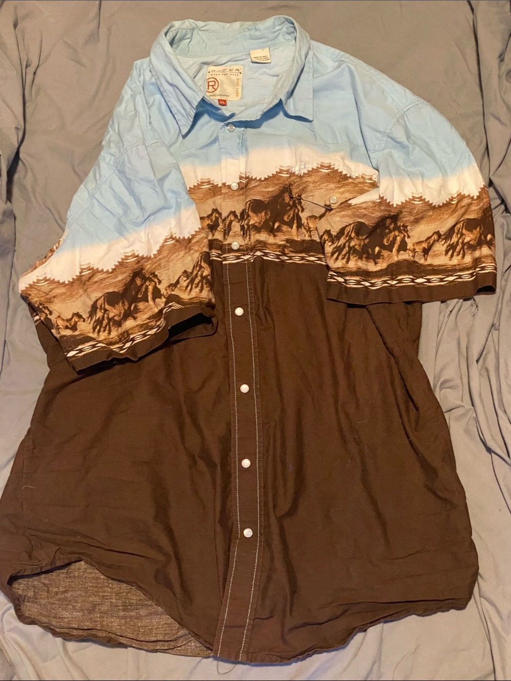 Roper Light Blue Western Button-Up Shirt